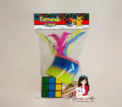 Kit Brinquedos Retrô Personalizado Tema Pokémon Pikachú