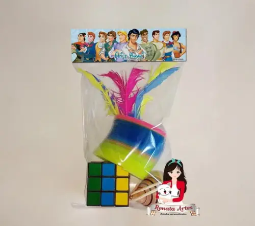 Kit Brinquedos Retrô Personalizado Tema Príncipes Disney