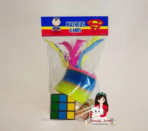 Kit Brinquedos Retrô Personalizado Tema Super Man