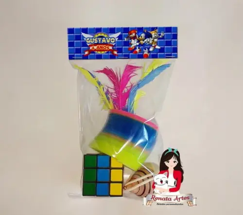 Kit Brinquedos Retrô Personalizado Tema Sonic