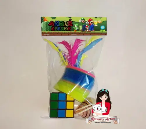 Kit Brinquedos Retrô Personalizado Tema Super Mario Bross