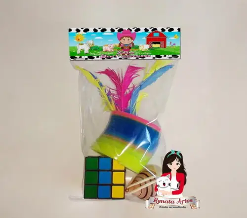 Kit Brinquedos Retrô Tema Fazendinha Rosa
