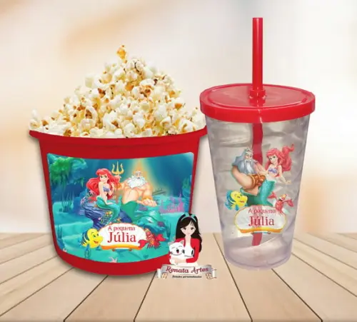 Kit Cinema Personalizado a Pequena Sereia Ariel
