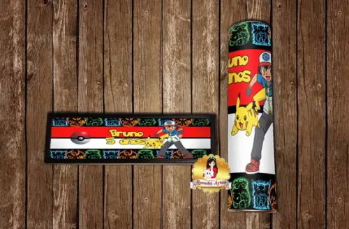 Kit Dominó e Pega Varetas Pokemon