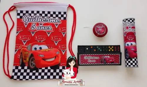 Kit Jogos na Mochila Tema Carros Disney