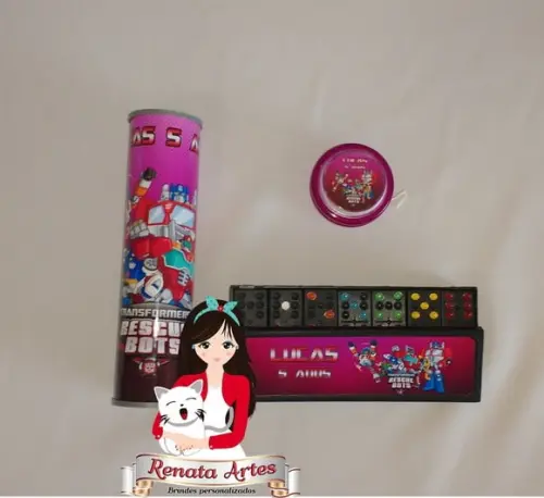 Kit Jogos Personalizado Transformers Rescue Bots Rosa