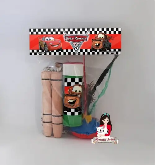 Kit Lembrancinha com Bolha de Sabão Carros Disney