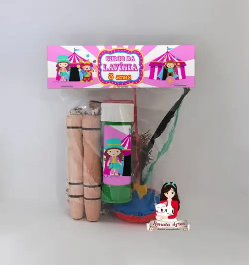 Kit Lembrancinha com Bolha de Sabão Circo Rosa