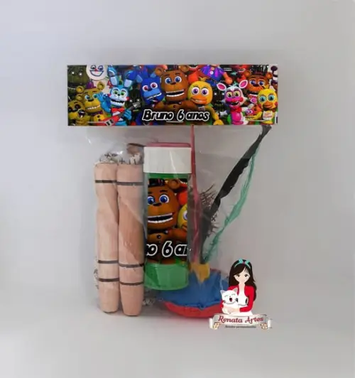 Kit Lembrancinha com Bolha de Sabão Five Nights