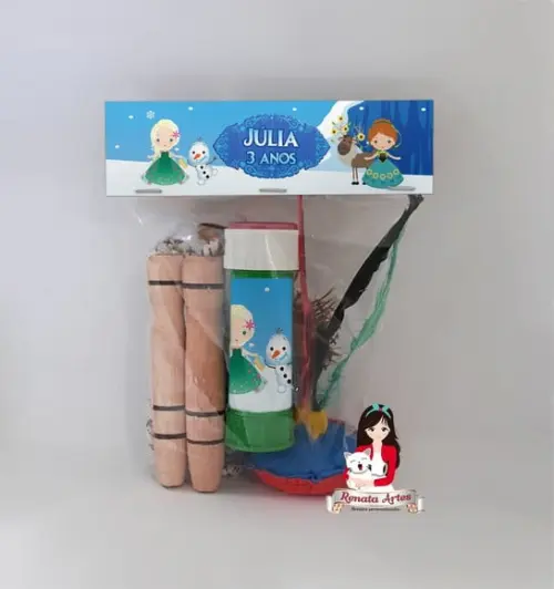 Kit Lembrancinha com Bolha de Sabão Frozen Cute