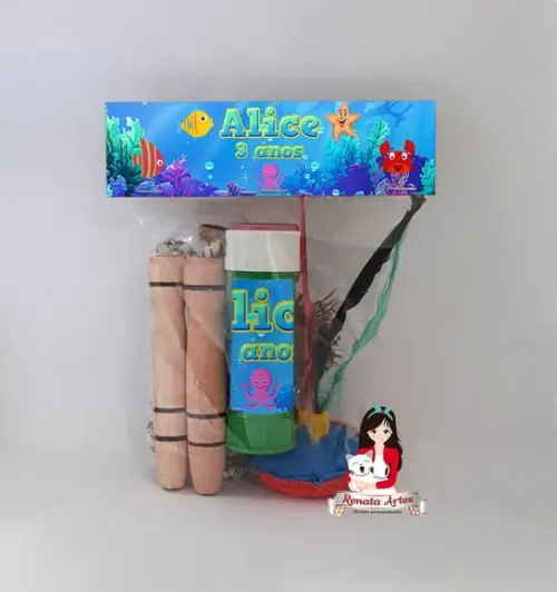 Kit Lembrancinha com Bolha de Sabão Fundo do Mar