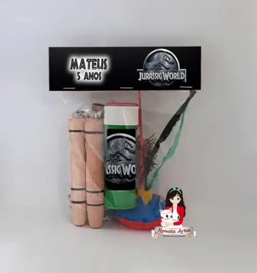Kit Lembrancinha com Bolha de Sabão Jurassic