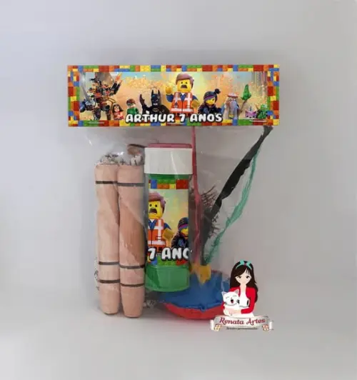 Kit Lembrancinha com Bolha de Sabão Lego Movie