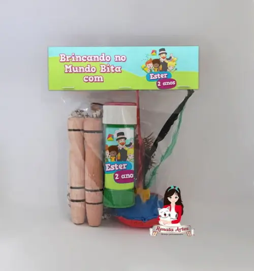 Kit Lembrancinha com Bolha de Sabão Mundo Bita