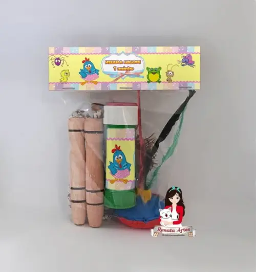Kit Lembrancinha com Bolha Galinha Pintadinha Candy Color
