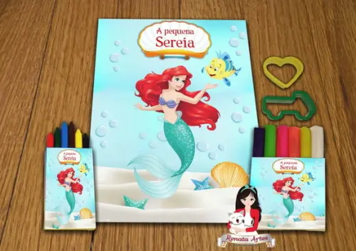 Kit Passatempo Personalizado a Pequena Sereia