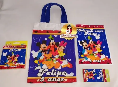 Kit Passatempo na Sacola Mickey e Turma