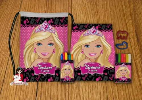 Kit Passatempo Personalizado na Mochila Barbie Nova