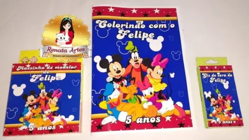 Kit Passatempo Personalizado Mickey e Sua Turma
