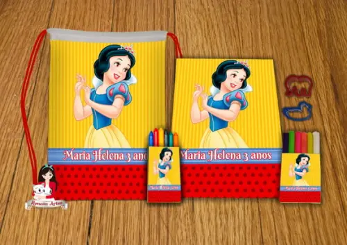 Kit Passatempo Personalizado na Mochila Branca de Neve