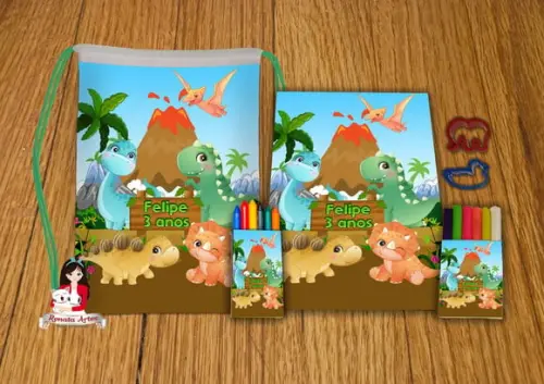 Kit Passatempo Personalizado na Mochila Dinossauros Baby