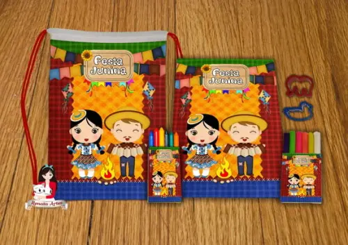 Kit Passatempo Personalizado na Mochila Festa Junina