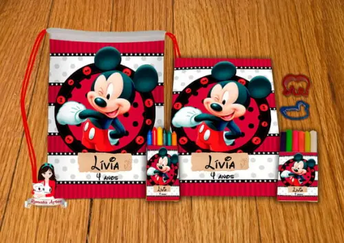 Kit Passatempo Personalizado na Mochila Mickey