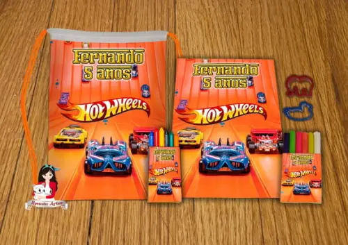 Kit Passatempo Personalizado na Mochila Hot Wheels