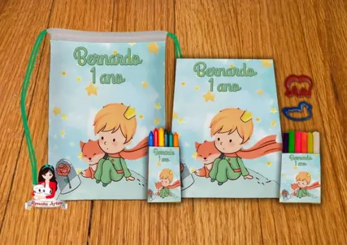Kit Passatempo Personalizado na Mochila Pequeno Príncipe