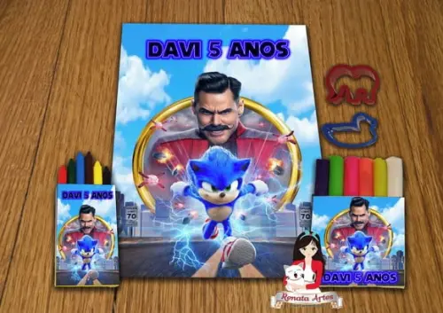 Kit Passatempo Personalizado Sonic Filme 2020