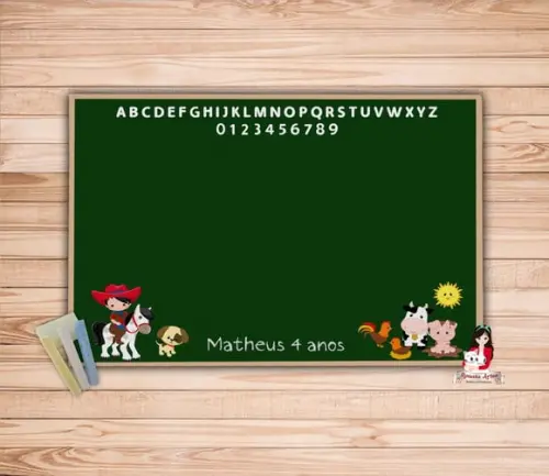 Lousa Personalizada com Giz Fazendinha