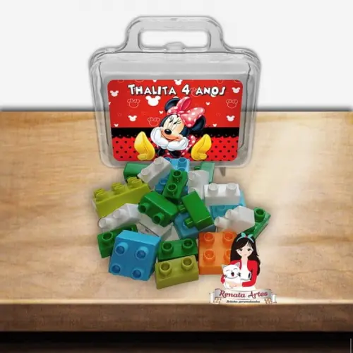 Maleta com Blocos de Montar Minnie Vermelha
