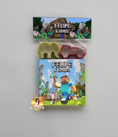 Massinha na Lapela com Forminhas Minecraft