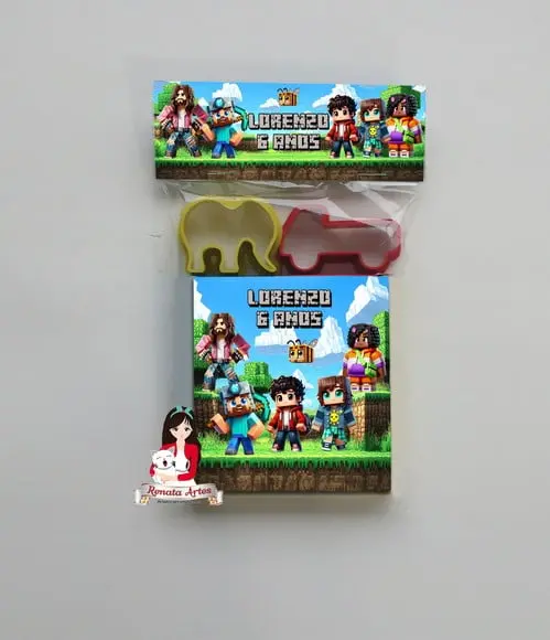 Massinha na Lapela com Forminhas Minecraft Filme