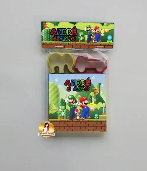 Massinha na Lapela com Forminhas Super Mario Bross