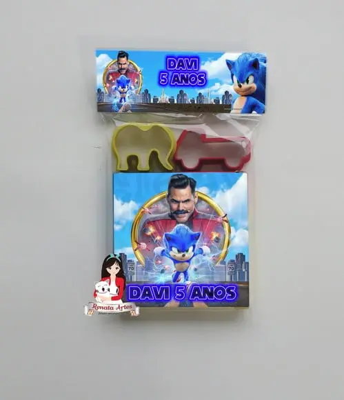 Massinha na Lapela com Forminhas Sonic Filme 2020