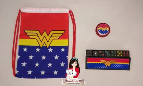 Mini Kit Jogos na Mochila Mulher Maravilha