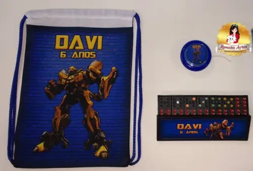 Mini Kit Jogos na Mochila Transformers Bumble Bee