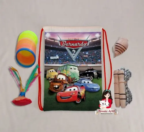 Mochila Boa Infância Personalizada Tema Carros Disney Novo