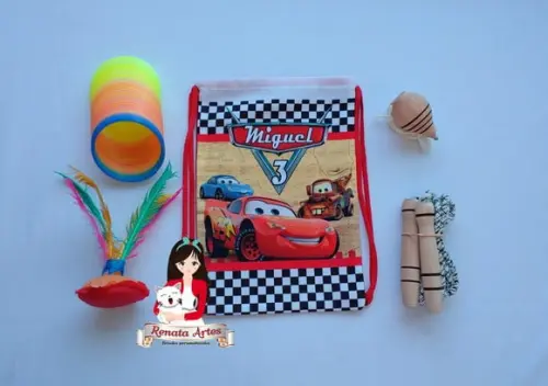 Mochila Boa Infância Personalizada Tema Carros Disney 2