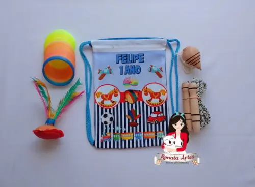 Mochila Boa Infância Personalizada Tema Brinquedos Antigos