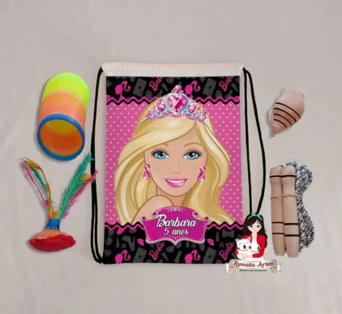 Mochila Boa Infância Personalizada Tema Barbie