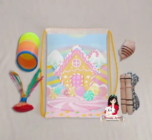 Mochila Boa Infância Personalizada Tema Doceria Confeitaria
