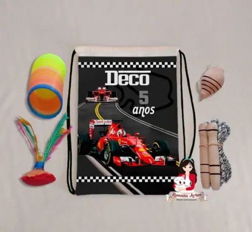 Mochila Boa Infância Personalizada Tema Formula 1