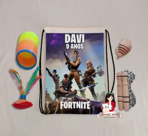 Mochila Boa Infância Personalizada Tema Fortnite