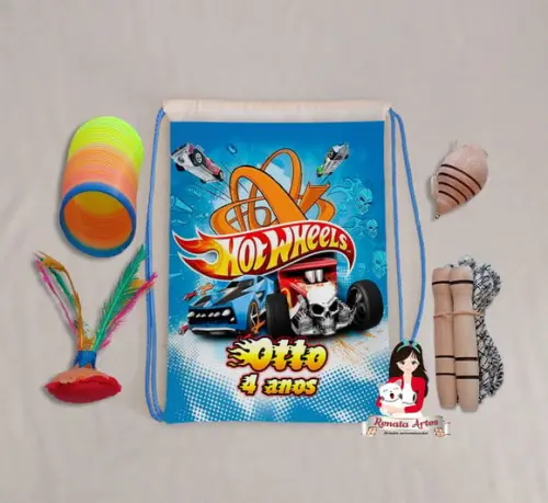 Mochila Boa Infância Personalizada Tema Hot Wheels