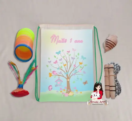 Mochila Boa Infância Personalizada Tema Jardim Encantado 2