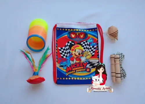 Mochila Boa Infância Personalizada Tema Mickey Sobre Rodas