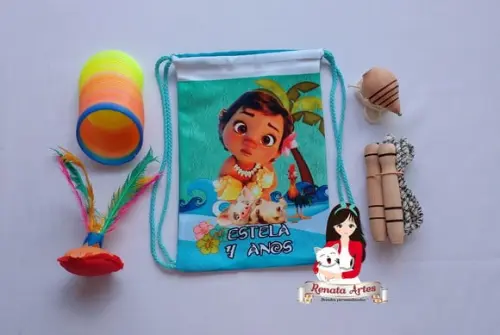 Mochila Boa Infância Personalizada Tema Moana Baby