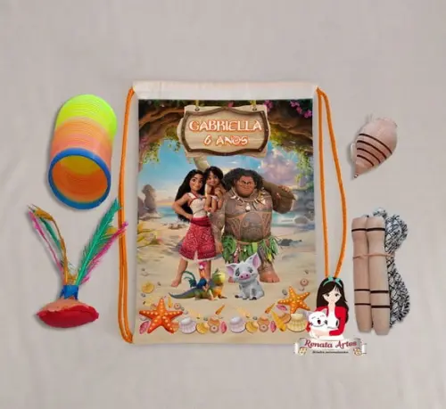 Mochila Boa Infância Personalizada Tema Moana 2